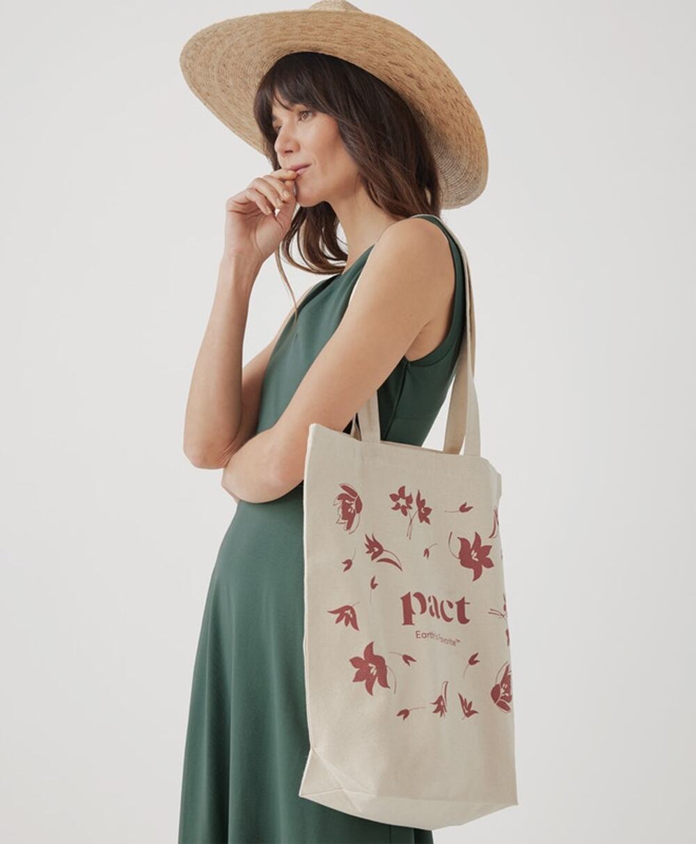 NEW pact floral canvas tote